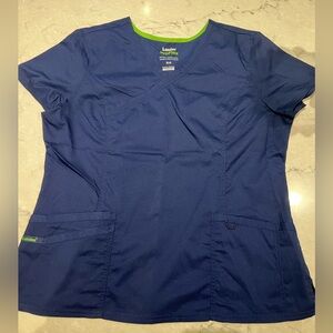 Landau Women’s ProFlex Scrubs V Neck Top Modern Fit True Navy XL